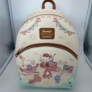 Loungefly Cream Hello Kitty Camping Mini Backpack with Pastel Accents